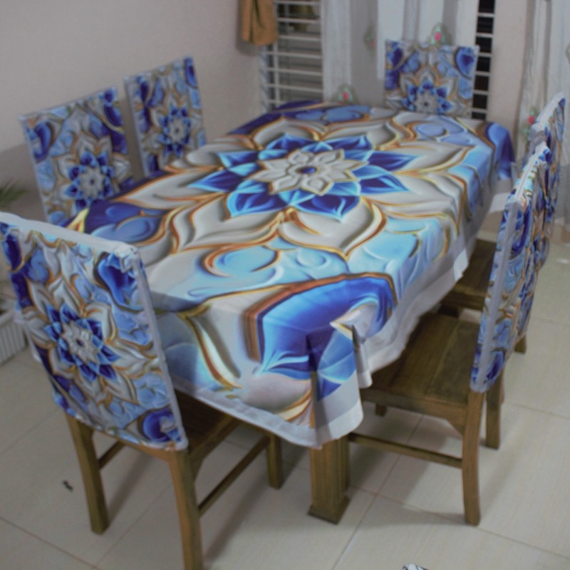 3D Dinig Table Cover with chair set